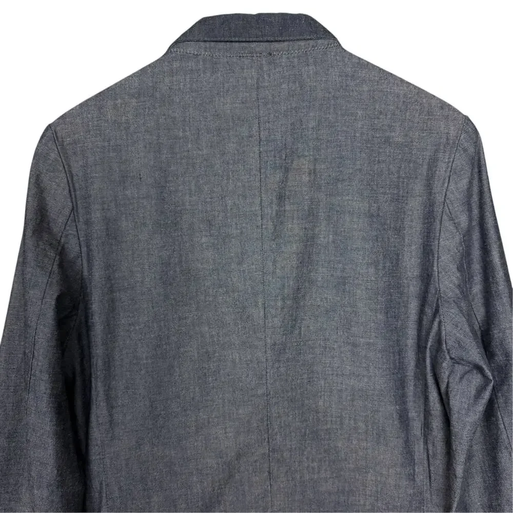 J.Crew Blazer Mens XS Japanese Chambray Blue Unstructured 100% Cotton Preppy